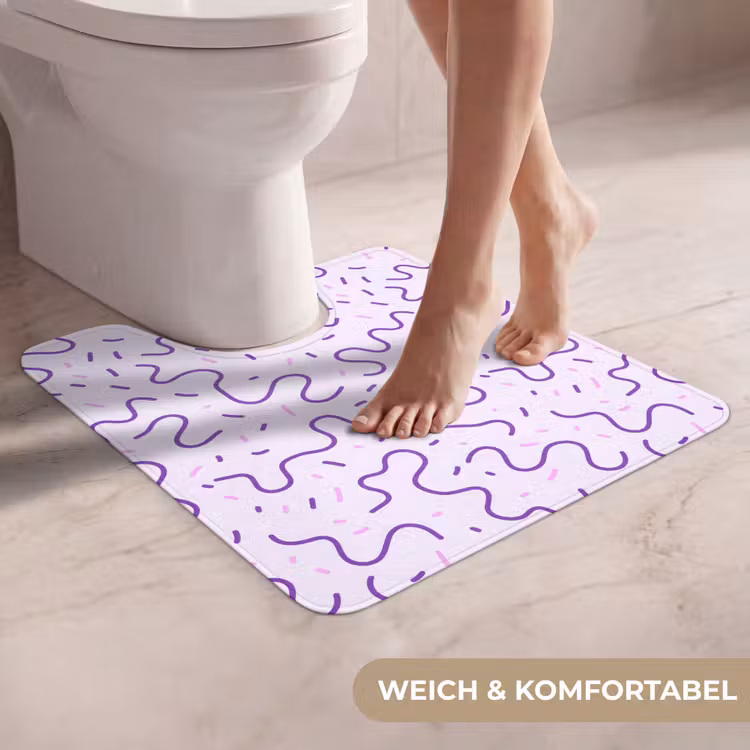 WC Vorleger - Lila – Abstrakt – Memphis – Retro – Sprenkel – Muster — 5