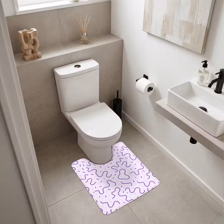 WC Vorleger - Lila – Abstrakt – Memphis – Retro – Sprenkel – Muster — 6