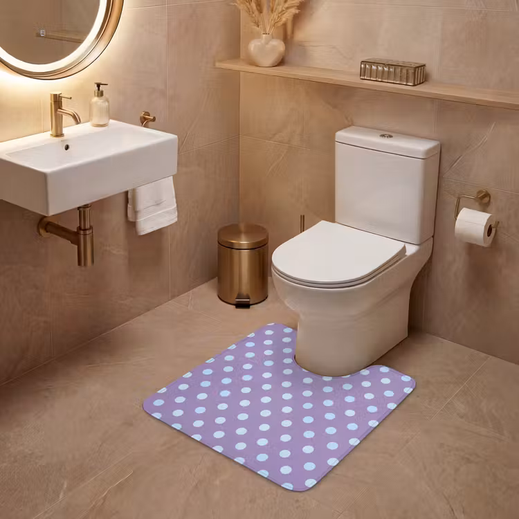 WC Vorleger - Lila – Blau – Geometrisch – Punkte – Polka Dot – Muster — 4