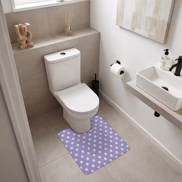 WC Vorleger - Lila – Blau – Geometrisch – Punkte – Polka Dot – Muster — 6