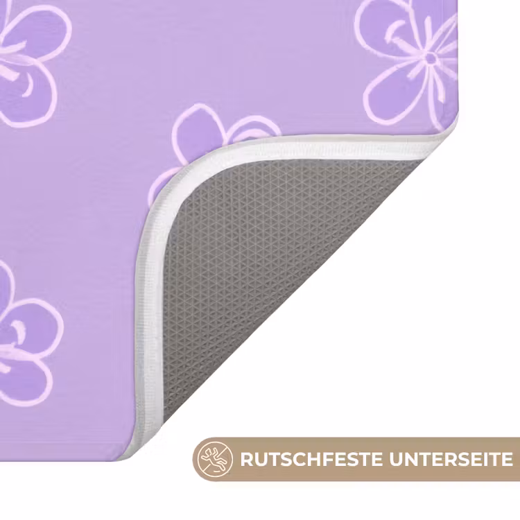 WC Vorleger - Lila – Botanisch – Blumen – Handgezeichnet – Muster — 3