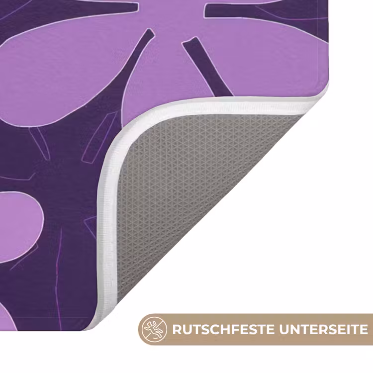 WC Vorleger - Lila – Botanisch – Blumen – Retro – Muster — 3