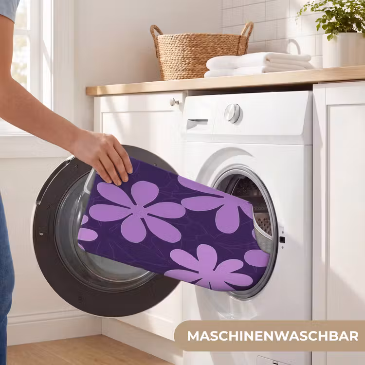 WC Vorleger - Lila – Botanisch – Blumen – Retro – Muster — 7