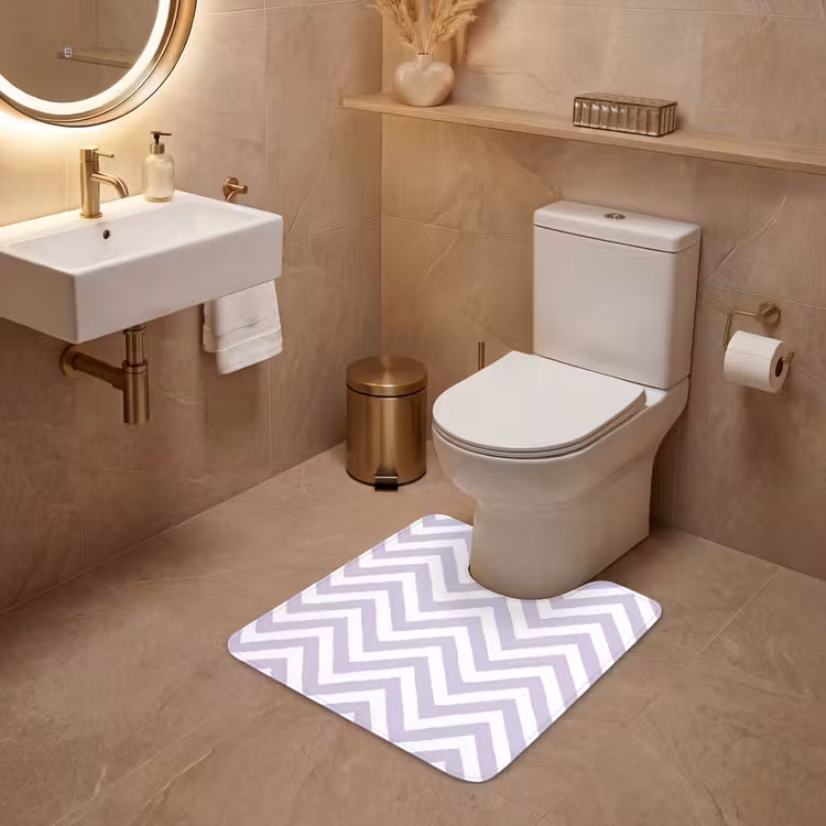 WC Vorleger - Lila – Geometrisch – Chevron – Zickzack – Muster — 4