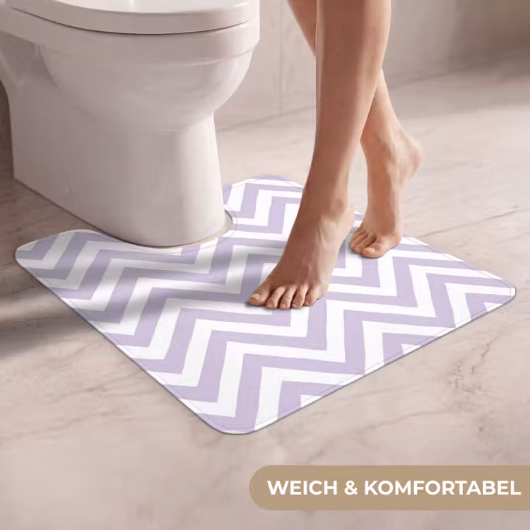 WC Vorleger - Lila – Geometrisch – Chevron – Zickzack – Muster — 5