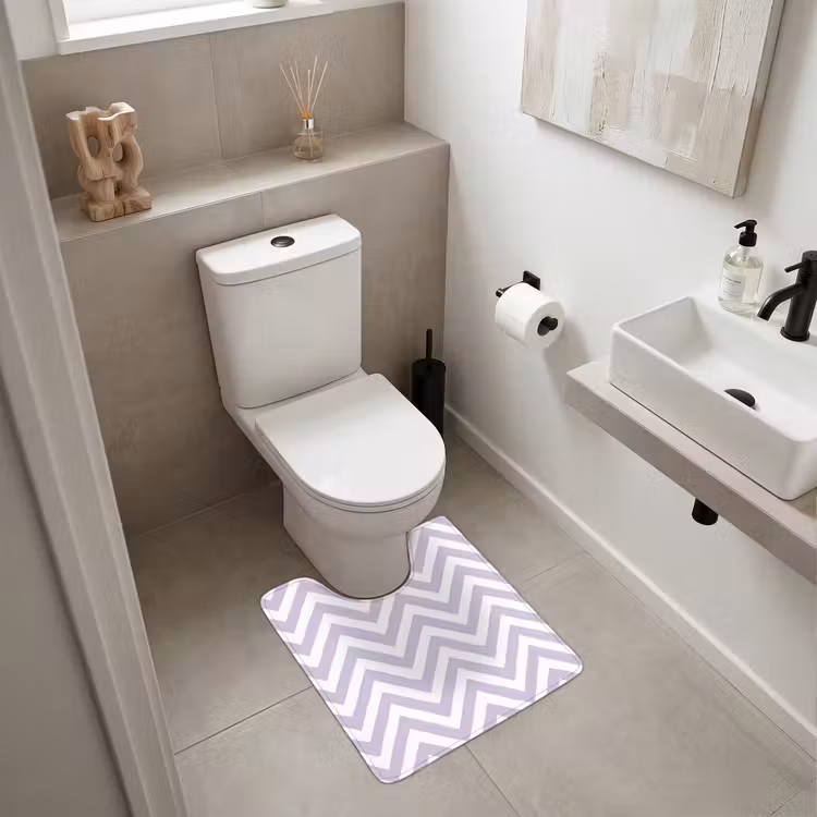 WC Vorleger - Lila – Geometrisch – Chevron – Zickzack – Muster — 6