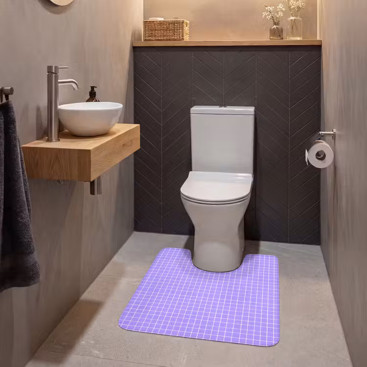 WC Vorleger - Lila – Geometrisch – Raster – Minimalistisch – Muster — 2