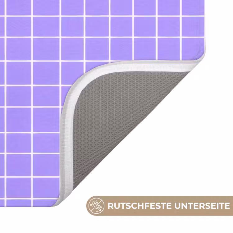 WC Vorleger - Lila – Geometrisch – Raster – Minimalistisch – Muster — 3