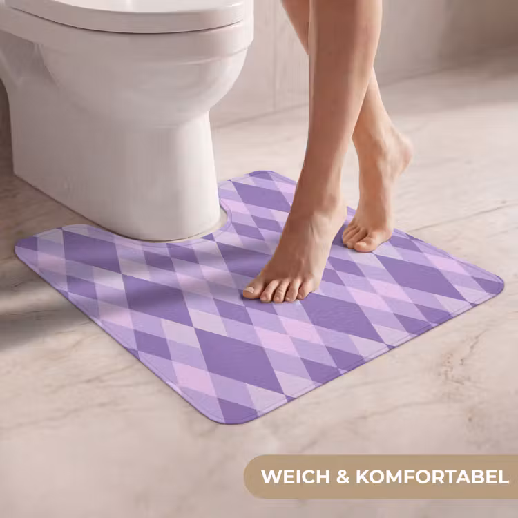 WC Vorleger - Lila – Geometrisch – Rauten – Argyle – Muster — 5