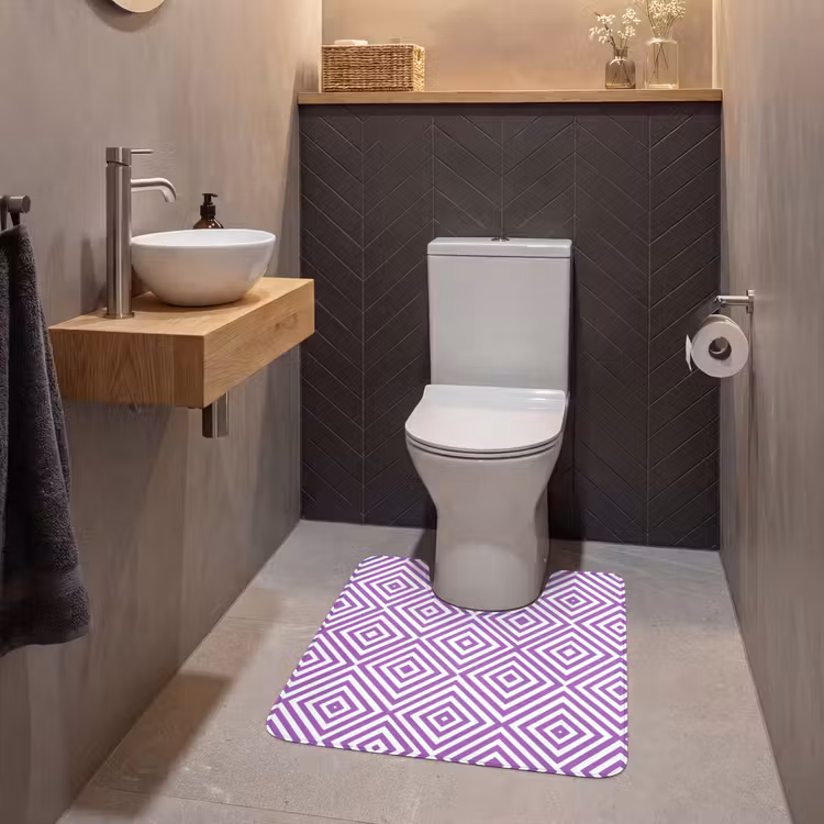 WC Vorleger - Lila – Geometrisch – Rauten – Konzentrisch – Muster — 2