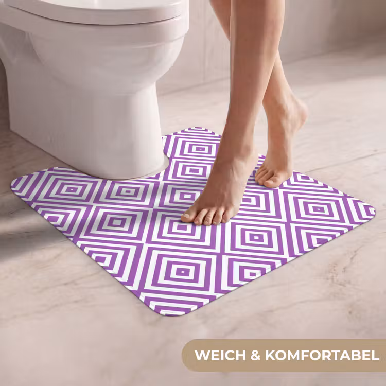 WC Vorleger - Lila – Geometrisch – Rauten – Konzentrisch – Muster — 5