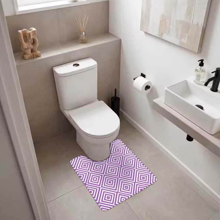 WC Vorleger - Lila – Geometrisch – Rauten – Konzentrisch – Muster — 6