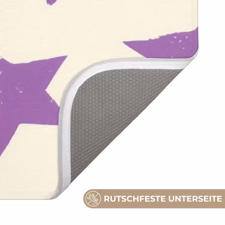 WC Vorleger - Lila – Geometrisch – Sterne – Stempel – Muster — 3