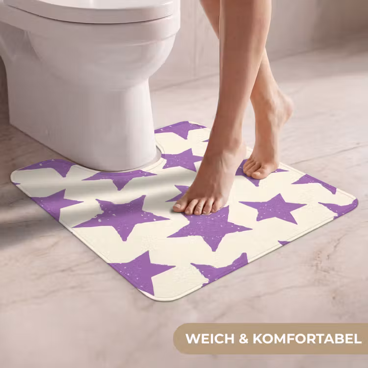 WC Vorleger - Lila – Geometrisch – Sterne – Stempel – Muster — 5