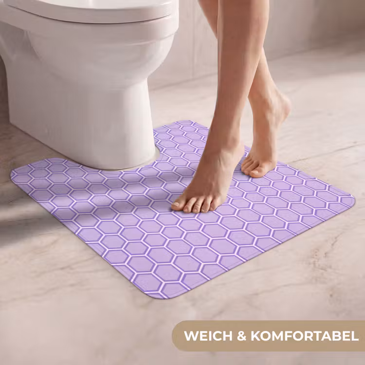 WC Vorleger - Lila – Geometrisch – Wabenmuster – Bienenwabe – Muster — 5