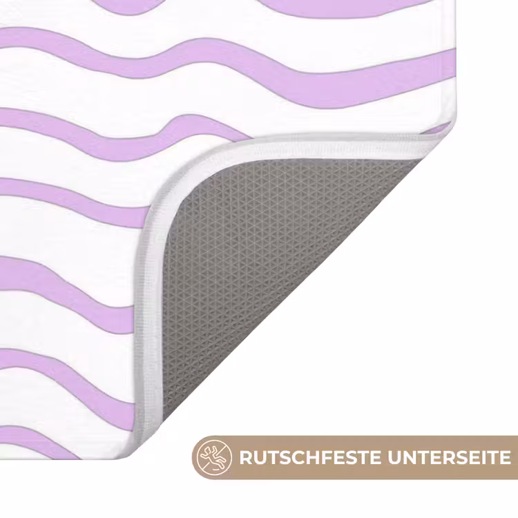 WC Vorleger - Lila – Geometrisch – Wellen – Linien – Muster — 3
