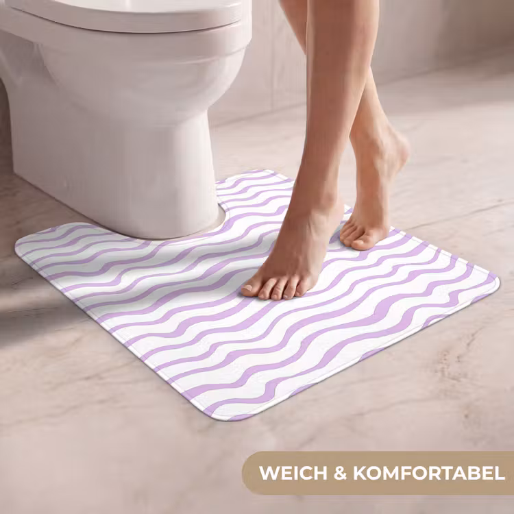 WC Vorleger - Lila – Geometrisch – Wellen – Linien – Muster — 5