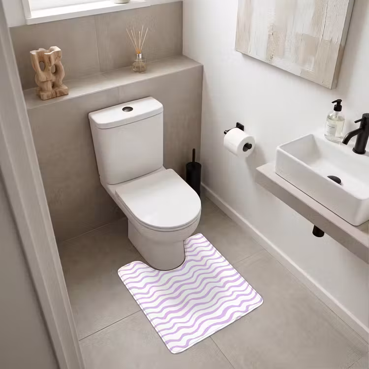 WC Vorleger - Lila – Geometrisch – Wellen – Linien – Muster — 6