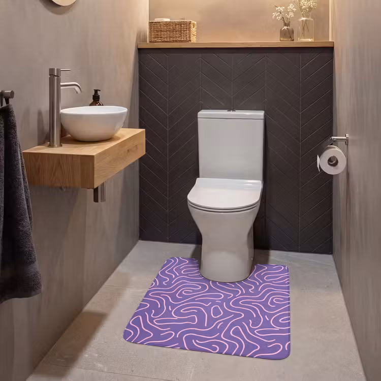 WC Vorleger - Lila – Rosa – Abstrakt – Linien – Labyrinth – Muster — 2