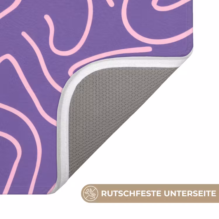 WC Vorleger - Lila – Rosa – Abstrakt – Linien – Labyrinth – Muster — 3