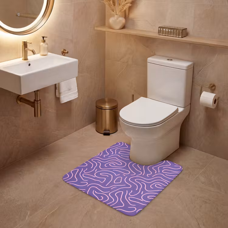 WC Vorleger - Lila – Rosa – Abstrakt – Linien – Labyrinth – Muster — 4