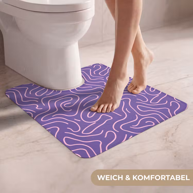 WC Vorleger - Lila – Rosa – Abstrakt – Linien – Labyrinth – Muster — 5