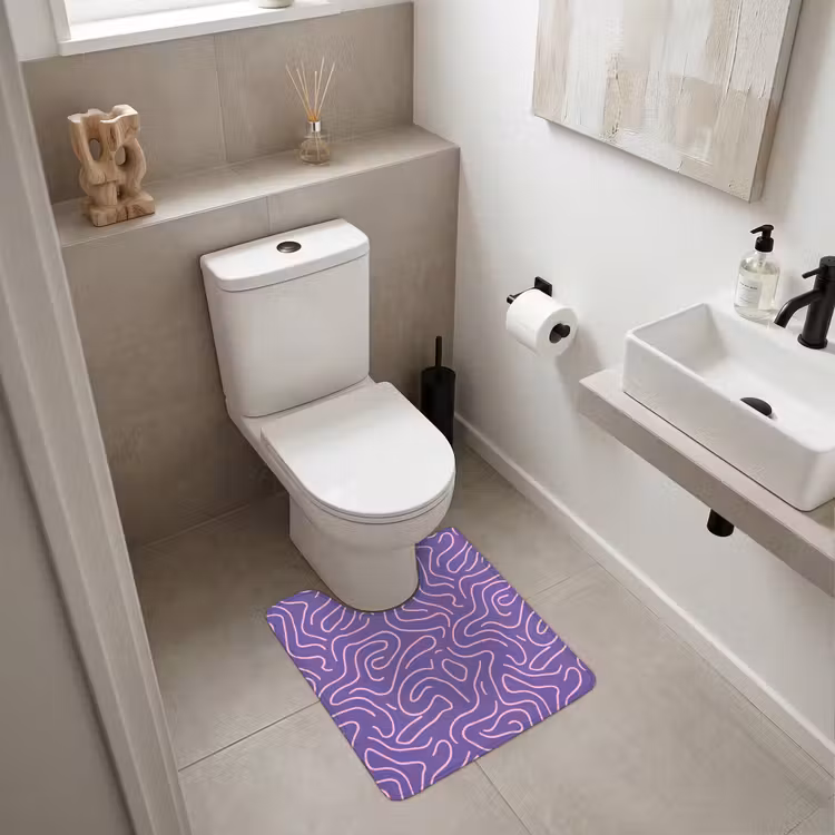 WC Vorleger - Lila – Rosa – Abstrakt – Linien – Labyrinth – Muster — 6