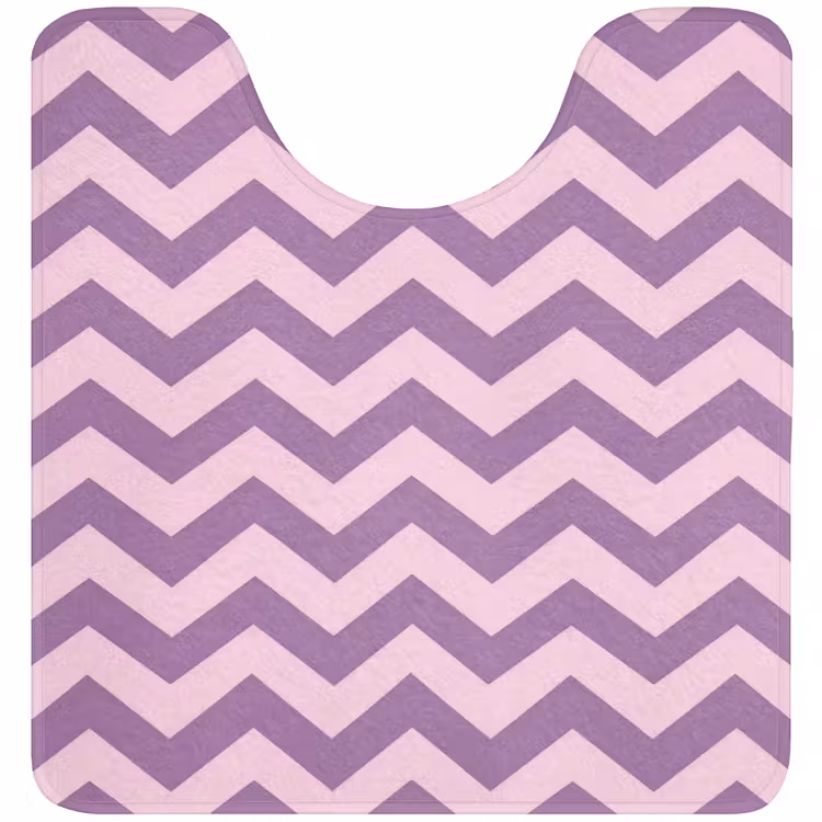 WC Vorleger - Lila – Rosa – Geometrisch – Chevron – Zickzack – Muster — 1