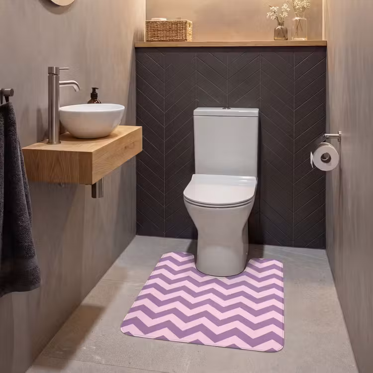 WC Vorleger - Lila – Rosa – Geometrisch – Chevron – Zickzack – Muster — 2