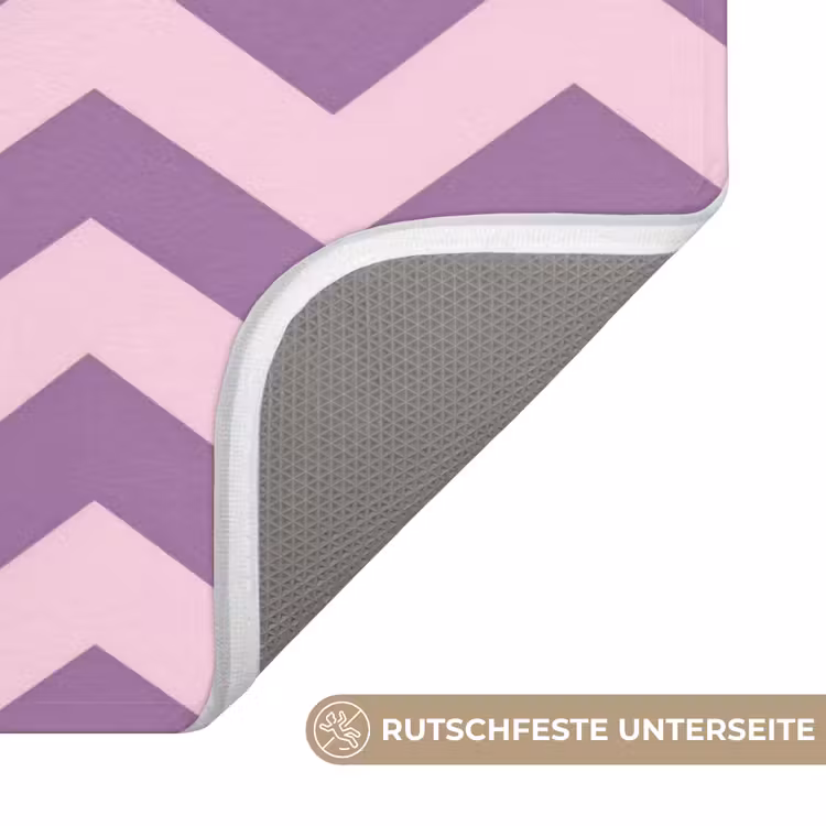 WC Vorleger - Lila – Rosa – Geometrisch – Chevron – Zickzack – Muster — 3