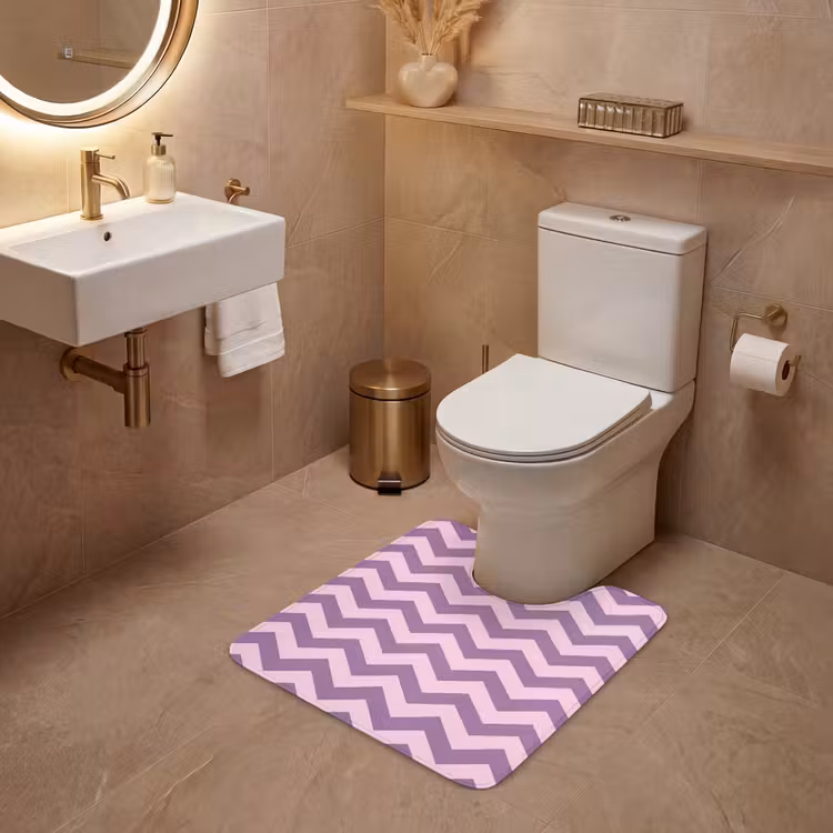 WC Vorleger - Lila – Rosa – Geometrisch – Chevron – Zickzack – Muster — 4
