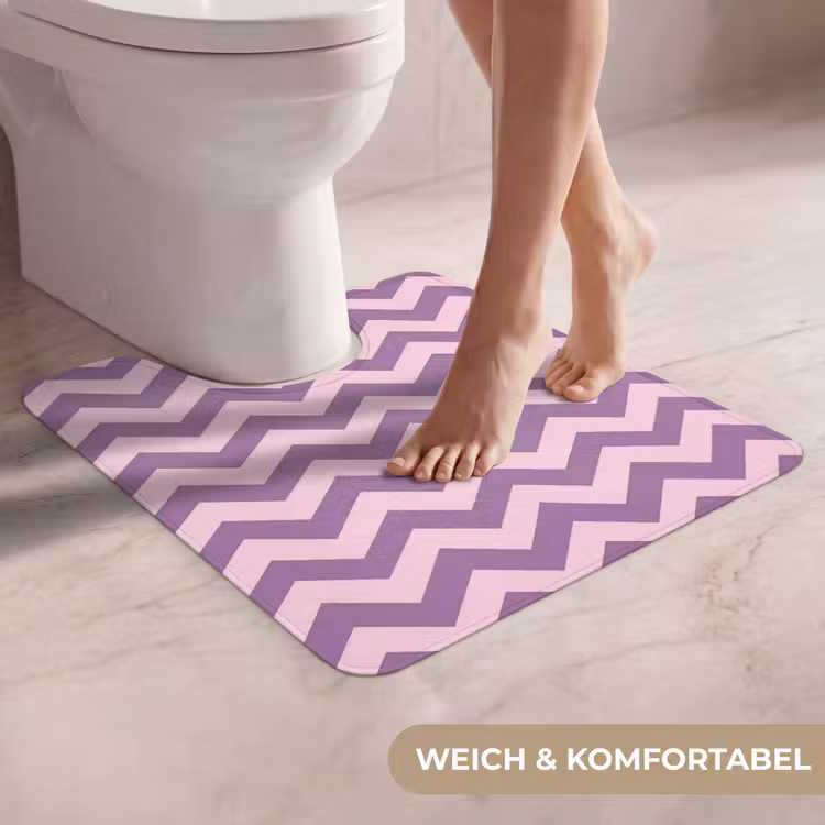 WC Vorleger - Lila – Rosa – Geometrisch – Chevron – Zickzack – Muster — 5