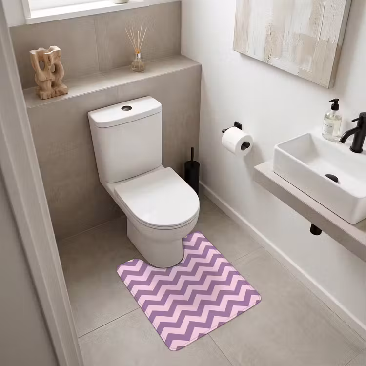 WC Vorleger - Lila – Rosa – Geometrisch – Chevron – Zickzack – Muster — 6
