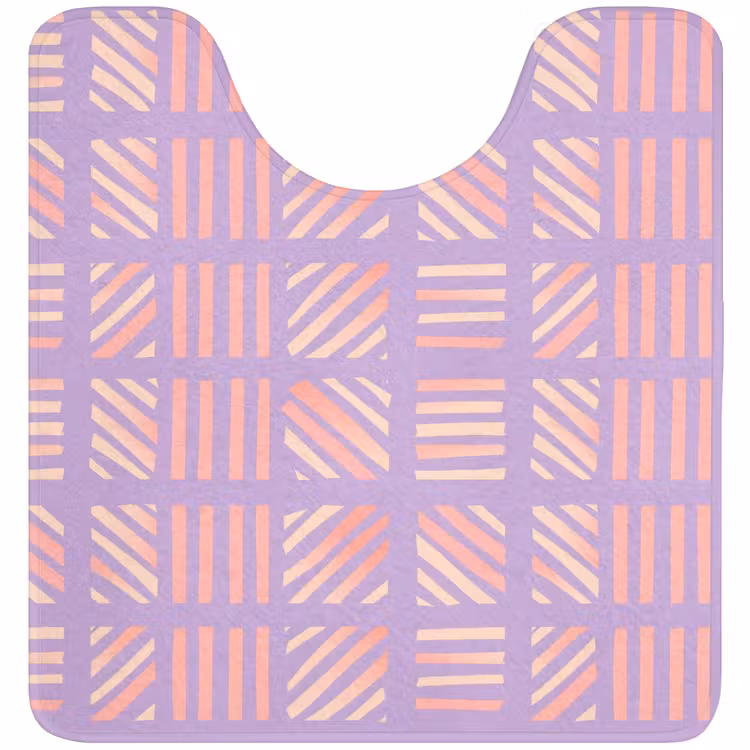 WC Vorleger - Lila – Rosa – Geometrisch – Streifen – Blöcke – Muster — 1