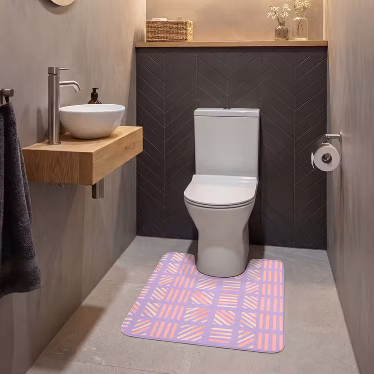 WC Vorleger - Lila – Rosa – Geometrisch – Streifen – Blöcke – Muster — 2