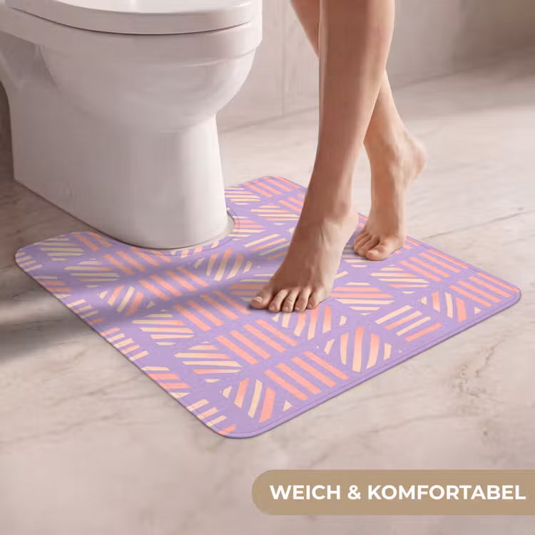 WC Vorleger - Lila – Rosa – Geometrisch – Streifen – Blöcke – Muster — 5