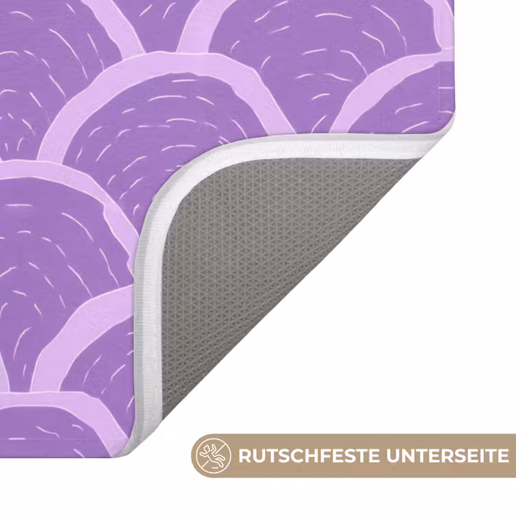 WC Vorleger - Lila – Schuppen – Muscheln – Handgezeichnet – Muster — 3