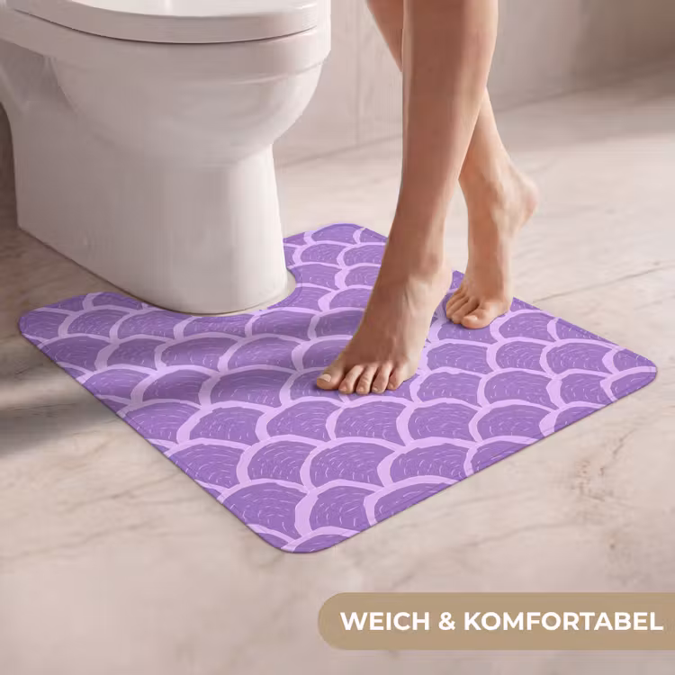 WC Vorleger - Lila – Schuppen – Muscheln – Handgezeichnet – Muster — 5