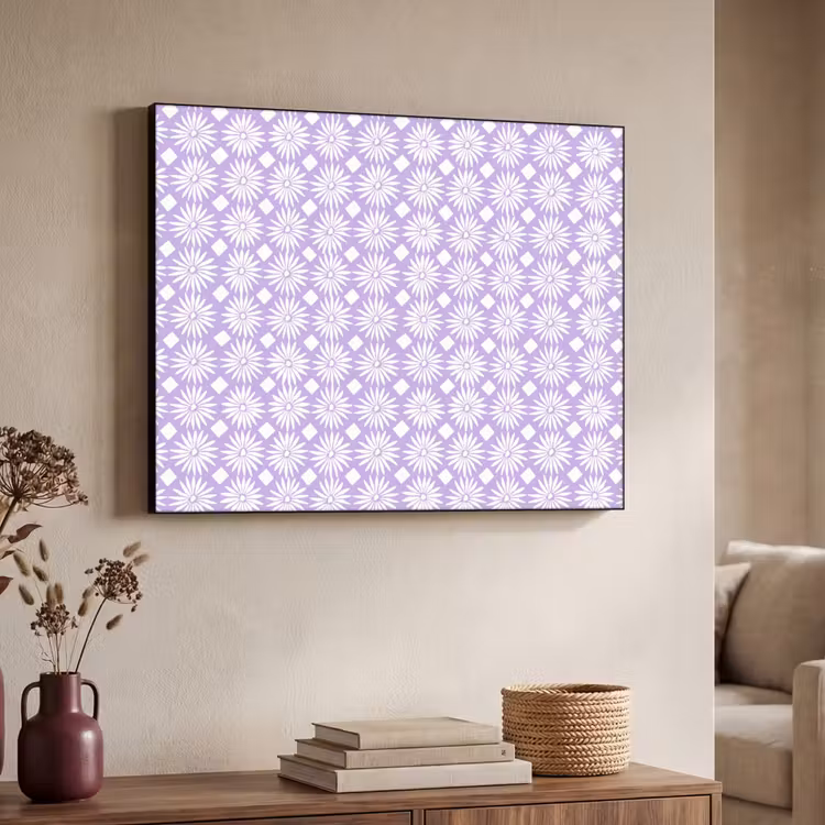 Art Frame - Lila – Botanisch – Blumen – Gänseblümchen – Muster — 3