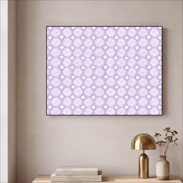 Art Frame - Lila – Botanisch – Blumen – Gänseblümchen – Muster — 4