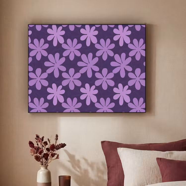 Art Frame - Lila – Botanisch – Blumen – Retro – Muster — 2