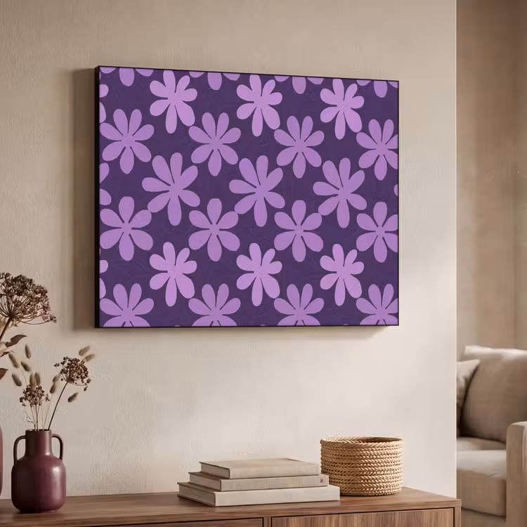 Art Frame - Lila – Botanisch – Blumen – Retro – Muster — 3