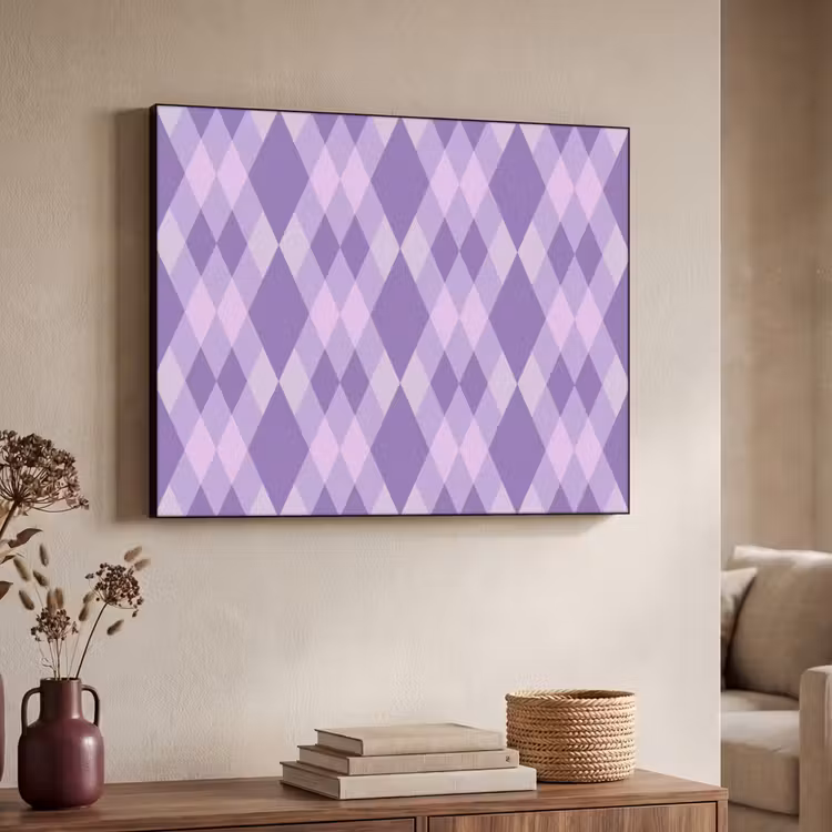 Art Frame - Lila – Geometrisch – Rauten – Argyle – Muster — 3