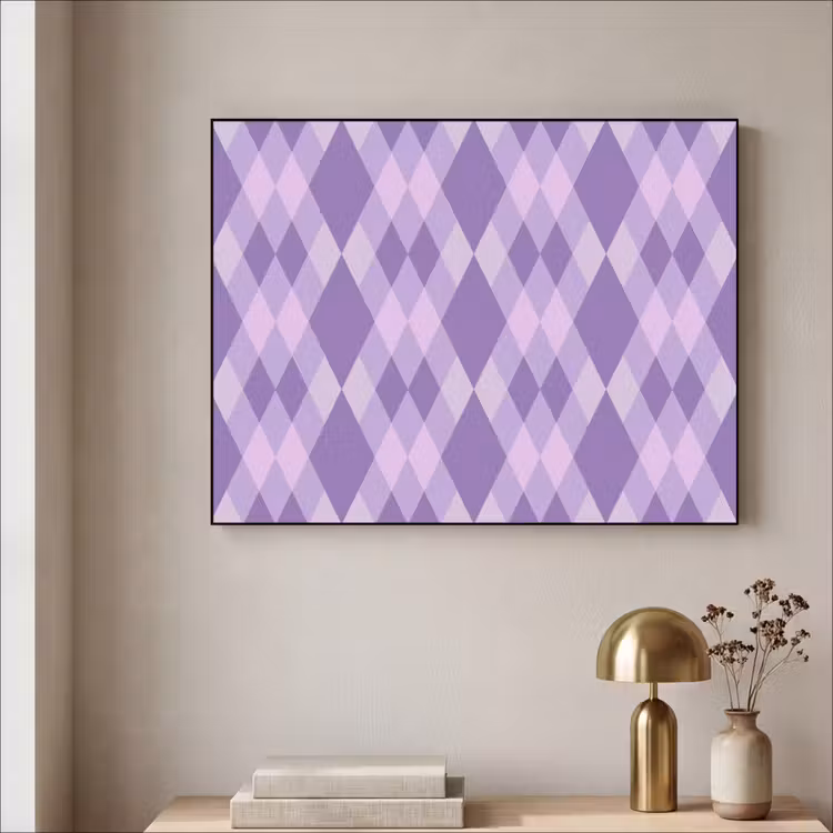 Art Frame - Lila – Geometrisch – Rauten – Argyle – Muster — 4