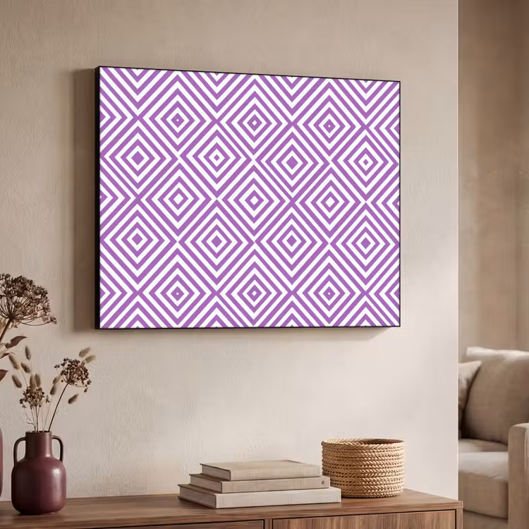 Art Frame - Lila – Geometrisch – Rauten – Konzentrisch – Muster — 3