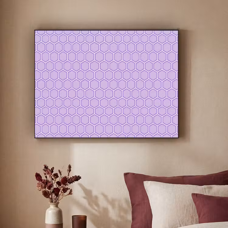 Art Frame - Lila – Geometrisch – Wabenmuster – Bienenwabe – Muster — 2
