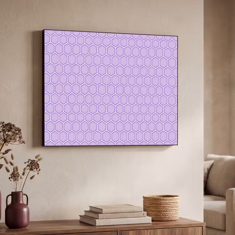 Art Frame - Lila – Geometrisch – Wabenmuster – Bienenwabe – Muster — 3