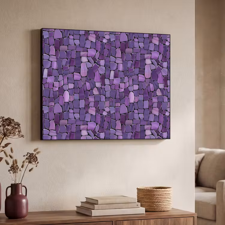 Art Frame - Lila – Mosaik – Scherben – Stein – Muster — 3