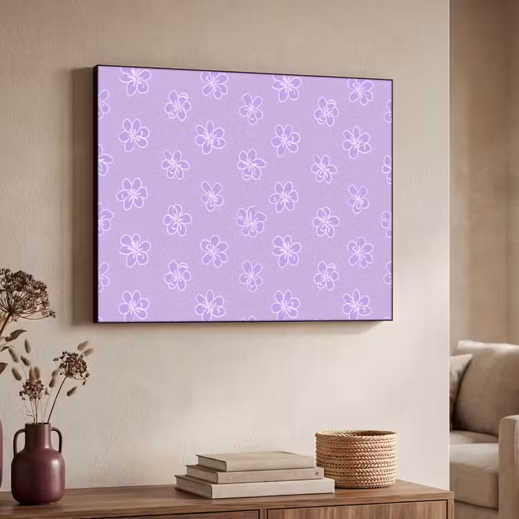Art Frame - Lila – Botanisch – Blumen – Handgezeichnet – Muster — 3