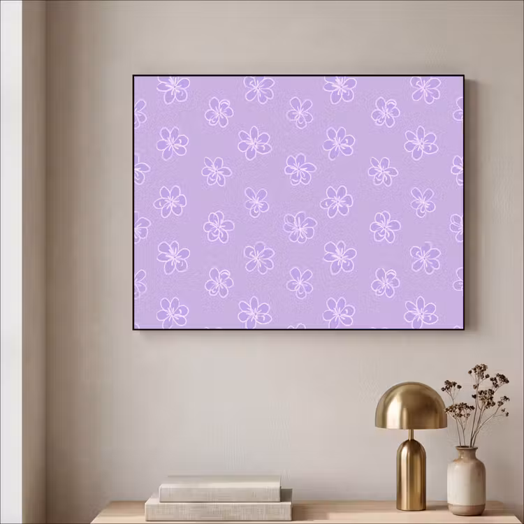 Art Frame - Lila – Botanisch – Blumen – Handgezeichnet – Muster — 4